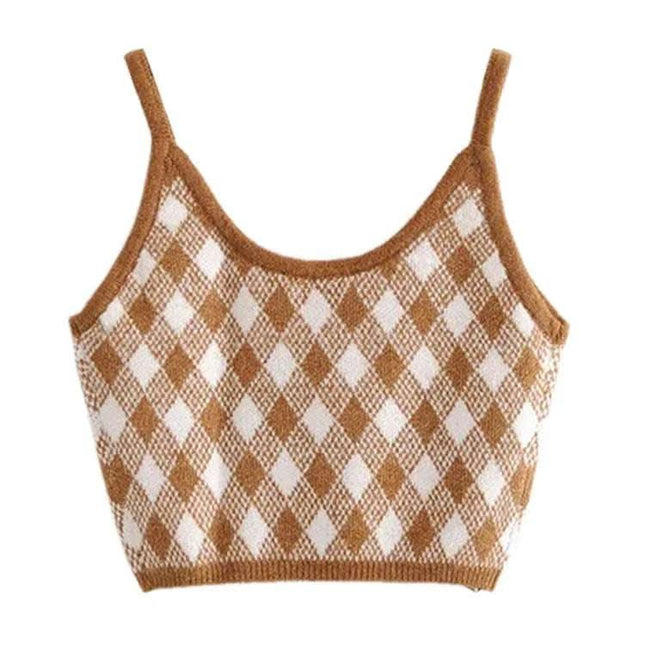 Sexy Low Chest Knit Vest Bottoming Top Fendax 0