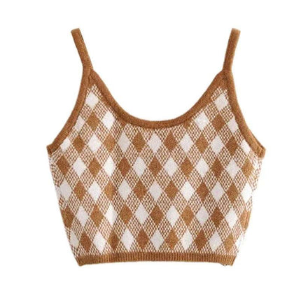 Sexy Low Chest Knit Vest Bottoming Top Fendax 0