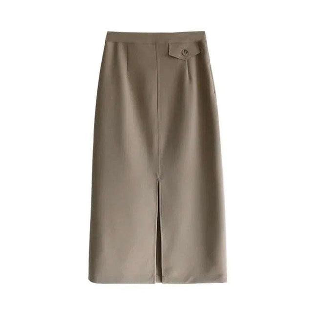 Hip Skirt Mid-length Design Half Skirt High Waist Split Skirt Fendax 0