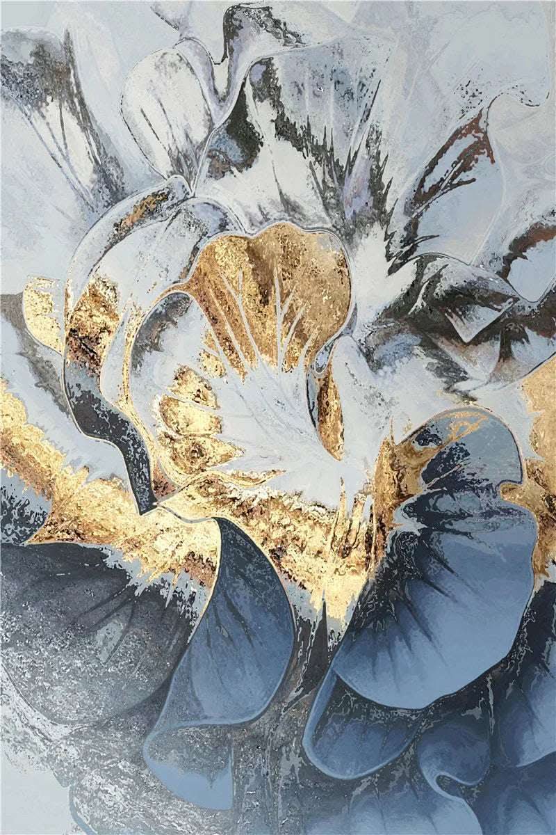 Modern Nordic Abstract Hand Painted Oil Painting Urban Architecture Gold Foil Light Luxury Entrance Decorative Painting Inkjet Drawing Core Fendax 0