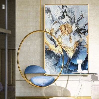 Modern Nordic Abstract Hand Painted Oil Painting Urban Architecture Gold Foil Light Luxury Entrance Decorative Painting Inkjet Drawing Core Fendax 0