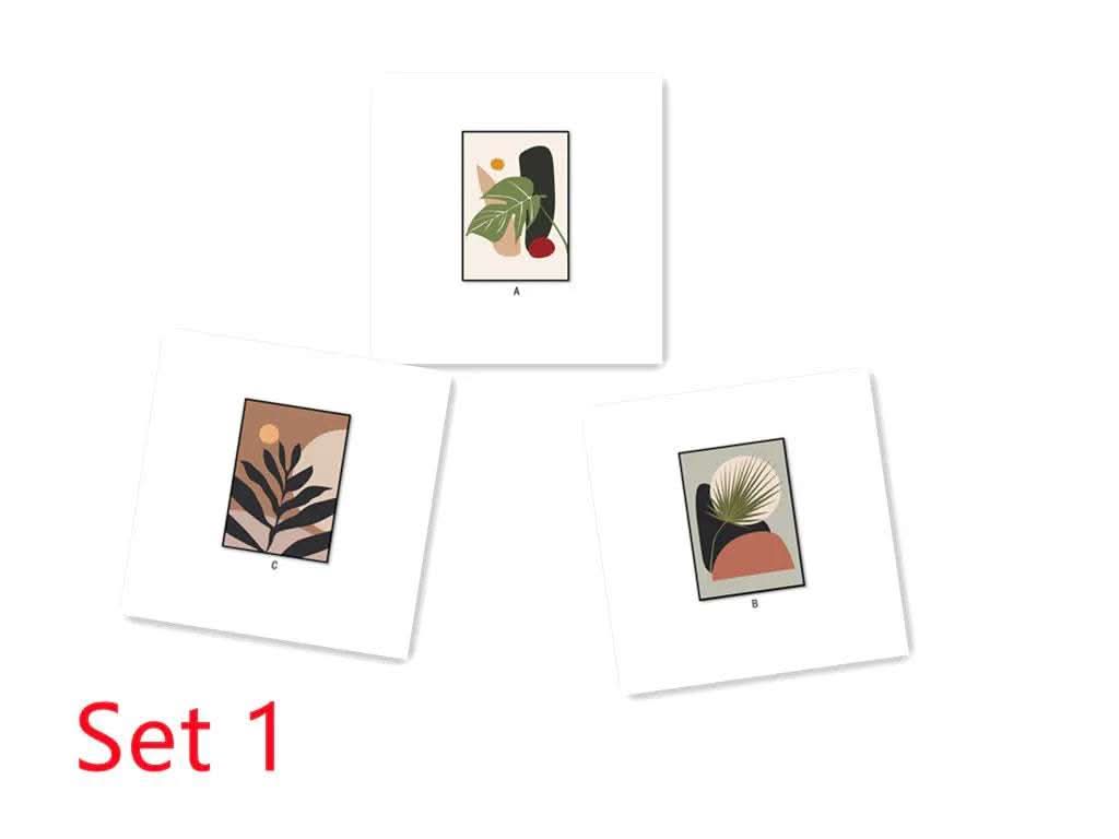 Modern Light Luxury Abstract Decorative Painting Plant Leaf Combination Hanging Painting Fendax 0