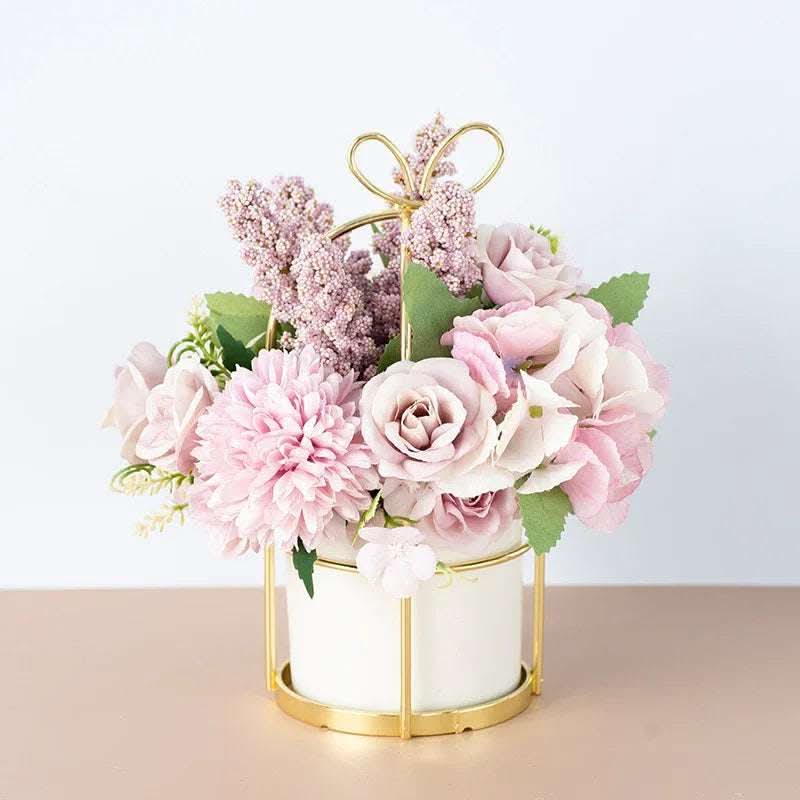 Small Potted Plants Ins Dried Flower Bouquet Simulation Flowers Fake Flowers Living Room Decoration Ornaments Tea Table Spring Festival Floral New Year Decorations Fendax 0