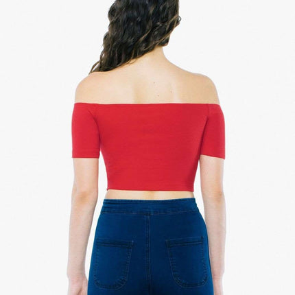 Women's Solid Color One-Line Neck Crop Top Fendax 0