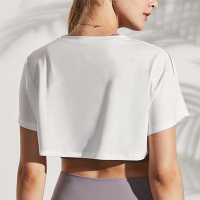 Summer New Cropped Short Sports T-Shirt Women'S Outer Wear Running Blouse Short Sleeves, Thin And Quick-Drying Fitness Clothing Fendax 0