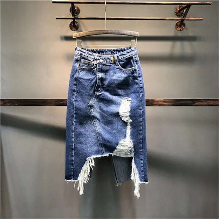 A-line Skirt Fringed Hole Bag Hip Skirt Fendax 0