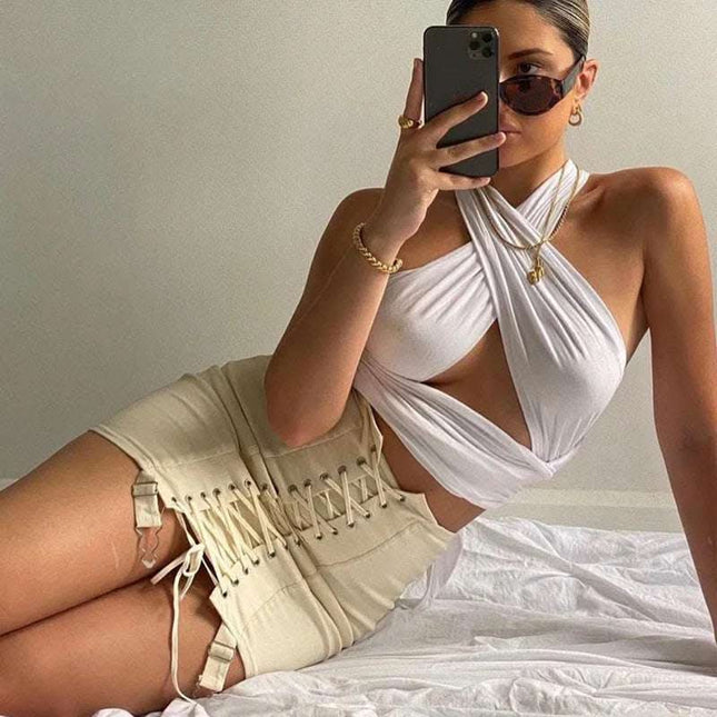 Sexy Cross Halter Tube Top Vest Women Trendy Fendax 0