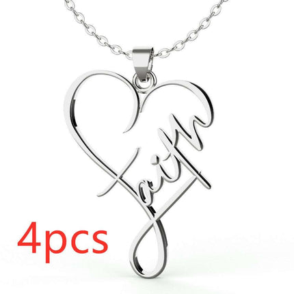 European And American Necklace Heart Of Faith Pendant Fendax 0