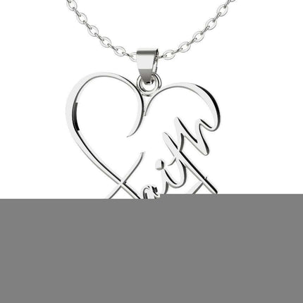 European And American Necklace Heart Of Faith Pendant Fendax 0