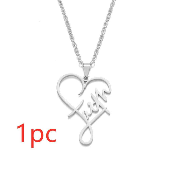 European And American Necklace Heart Of Faith Pendant Fendax 0