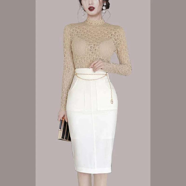 Fashion Lace Professional Suit Skirt Female Summer Fendax 0