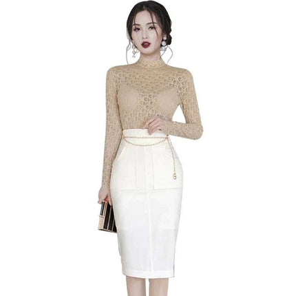 Fashion Lace Professional Suit Skirt Female Summer Fendax 0