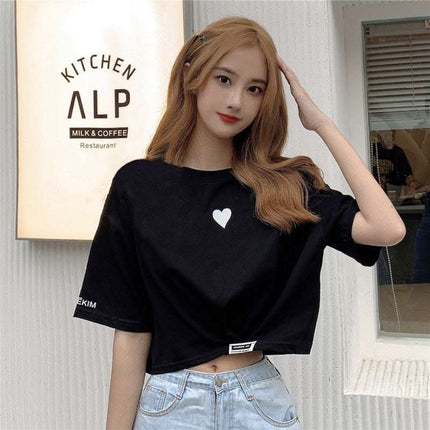 Cross-border New Summer Short-sleeved T-Shirt Women's Design Sense, Short High-Waist Crop Top, Fashionable Loose Women's Clothing Fendax 0