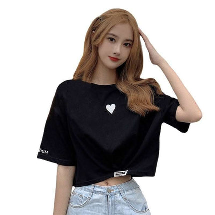 Cross-border New Summer Short-sleeved T-Shirt Women's Design Sense, Short High-Waist Crop Top, Fashionable Loose Women's Clothing