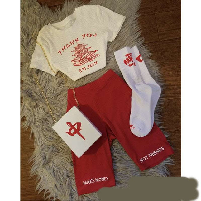 Chinese Style T-shirt Short Round Neck Crop Top Fendax 0