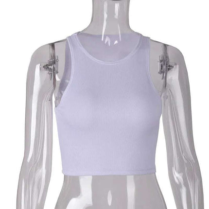 Women T-shirt Sexy Sleeveless Camisole Crop Top Tank Top Fendax 0
