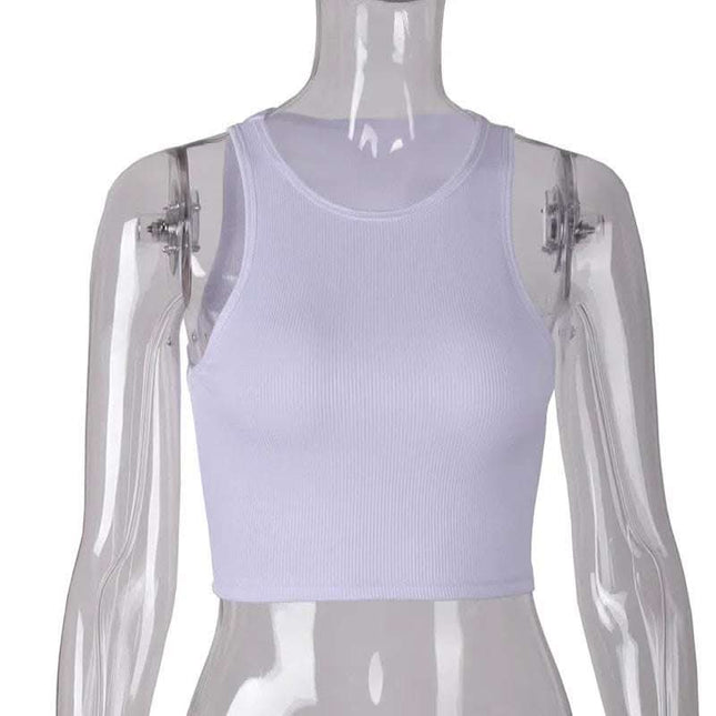 Women T-shirt Sexy Sleeveless Camisole Crop Top Tank Top Fendax 0