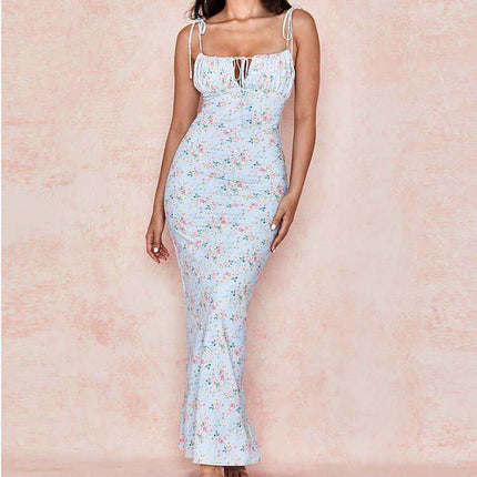 Summer Floral Print Dress Women Sexy Party Long Dresses Puff Short Sleeve Fendax 0