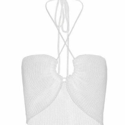 Knitted Sexy Sling Short Top Women's Sleeveless Fendax 0