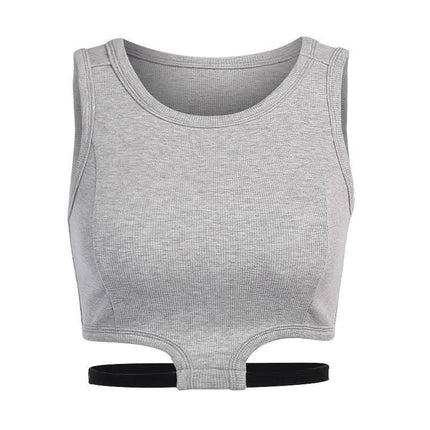Knitted Slim Navel Sexy Women's Sleeveless Tank Top Knit Top Fendax 0