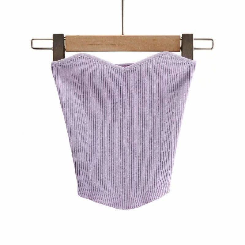 Summer Fashion Pullover Tube Top Sexy Slim Knit Sweater Top Fendax 0
