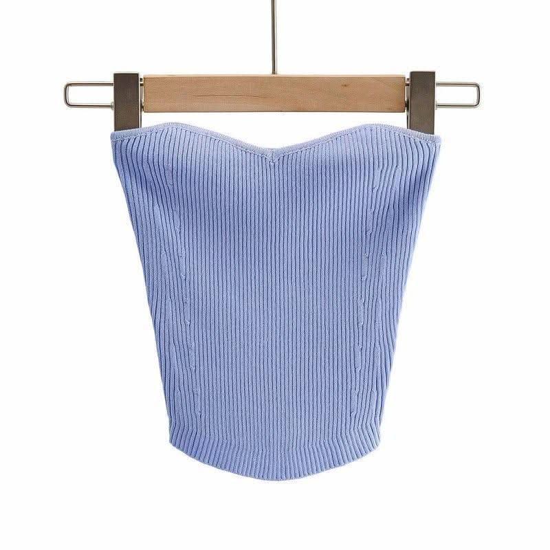 Summer Fashion Pullover Tube Top Sexy Slim Knit Sweater Top Fendax 0
