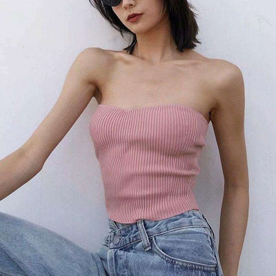 Summer Fashion Pullover Tube Top Sexy Slim Knit Sweater Top Fendax 0