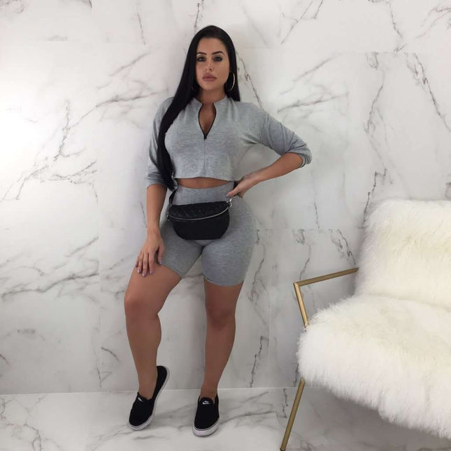 Fashion Women 2 Pieces Set Women Crop Top Hoodies Sweatshirt Tops Sweatshirt Track Pants Sweat Suits Tracksuit Fendax 0