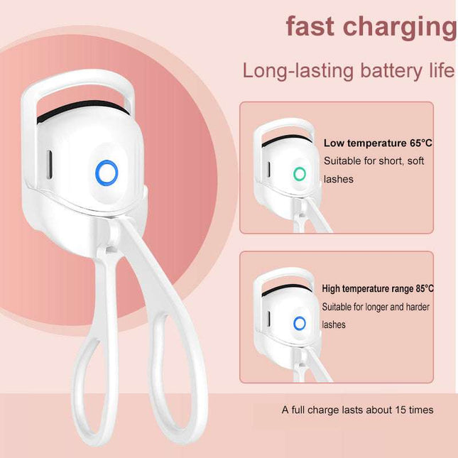 Eyelash Curler Portable Electric Heated Comb Eye Lash Long Lasting Eyelashes Curls Thermal Eyelash Curler Makeup Tools Heated Eyelash Curlers,Rechargeable Electric Eyelash Curler,Handheld Eyelash Heat Fendax 5