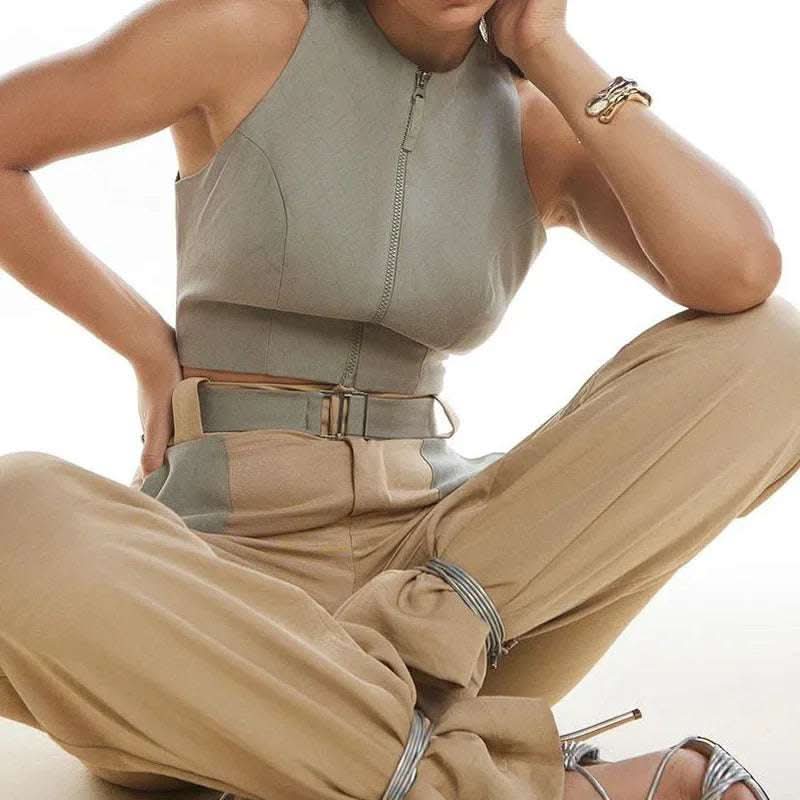Summer Fashion Casual Vest Belt Blouse And Pants Fendax 0