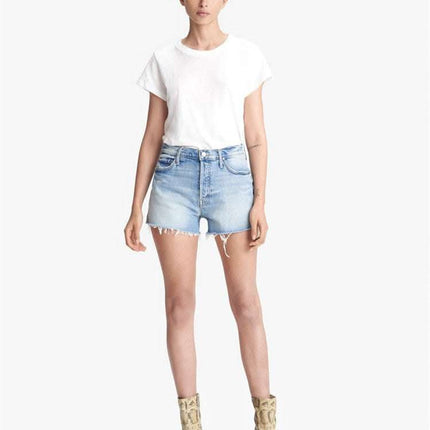 Frayed love high-waisted denim shorts Fendax 0