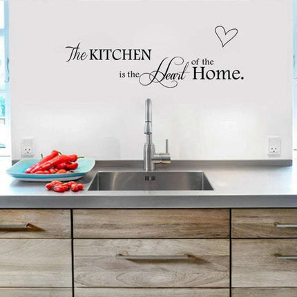 New Kitchen Is Heart Of The Home Letter Pattern Wall Sticker PVC Removable Home Decor DIY Wall Art MURAL Fendax 0