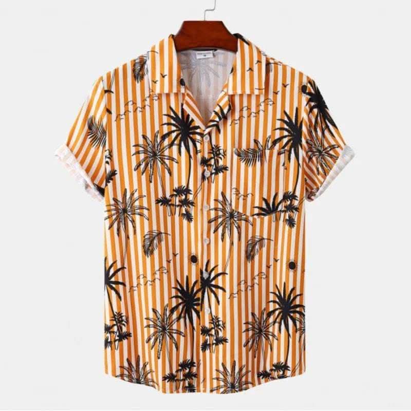 Men's Short-sleeved Shirt Stylish Beach Style Printed Shirt Fendax 0