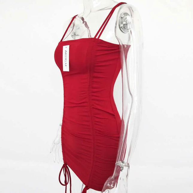 Articat Spaghetti Strap Sexy Backless Women Summer Dress Strapless Bodycon Bandage Party Dresses Vestidos Club Mini Dress Fendax 0