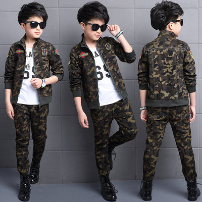 Children's Camouflage Sports Two-piece Set