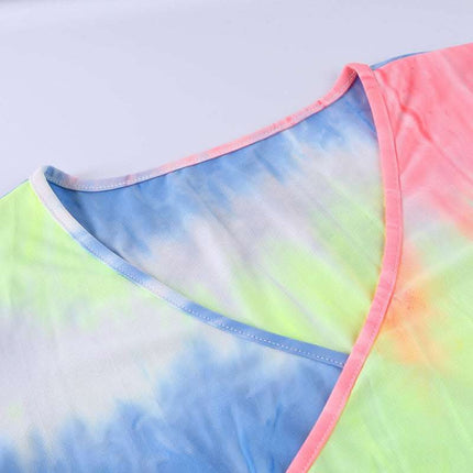 Tie-dye T-shirt Sexy comfort top with crop and V-neck for women Fendax 0
