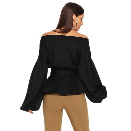 Sexy strapless lantern sleeve top Fendax 0