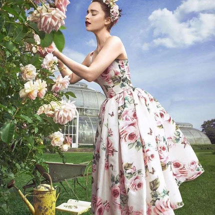 Rose print puffy dress Fendax 0