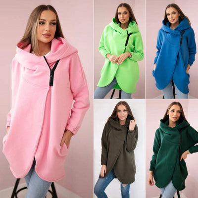 Women's Plus Size Solid Color Coat