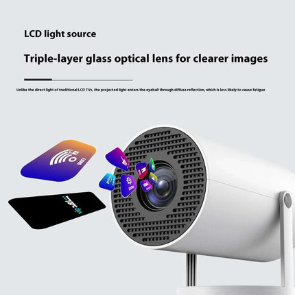 Portable Projector Small Straight Projector For Home Use 180 Degrees Projection Angle Automatic Focus Home Video Projector Fendax 0