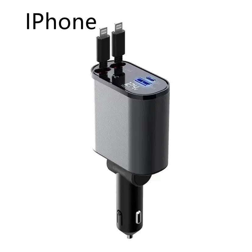 Metal Car Charger 100W Super Fast Charging Car Cigarette Lighter USB And TYPE-C Adapter Fendax 0