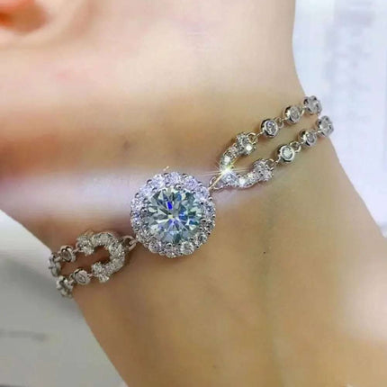 2 Carat Moissanite Double-Layered Bracelet Fendax