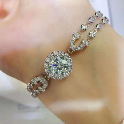 2 Carat Moissanite Double-Layered Bracelet Fendax