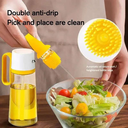 2 In 1 Oil Dispenser With Silicon Brush BBQ Oil Spray Glass Bottle Silicone For Barbecue Cooking Seasoning Bottle Kitchen Gadgets Fendax 0