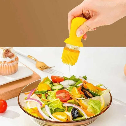 2 In 1 Oil Dispenser With Silicon Brush BBQ Oil Spray Glass Bottle Silicone For Barbecue Cooking Seasoning Bottle Kitchen Gadgets Fendax 0
