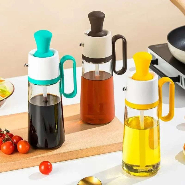2 In 1 Oil Dispenser With Silicon Brush BBQ Oil Spray Glass Bottle Silicone For Barbecue Cooking Seasoning Bottle Kitchen Gadgets Fendax 0