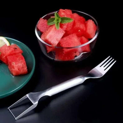 2 In 1 Watermelon Fork Slicer Multi-purpose Stainless Steel Watermelon Slicer Cutter Kitchen Fruit Cutting Fork Fruit Divider Kitchen Gadgets Fendax 0