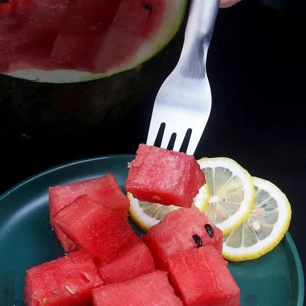 2 In 1 Watermelon Fork Slicer Multi-purpose Stainless Steel Watermelon Slicer Cutter Kitchen Fruit Cutting Fork Fruit Divider Kitchen Gadgets Fendax 0