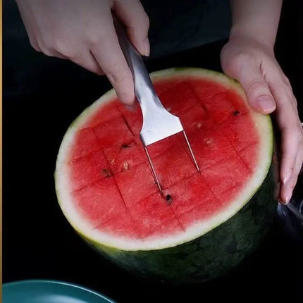 2 In 1 Watermelon Fork Slicer Multi-purpose Stainless Steel Watermelon Slicer Cutter Kitchen Fruit Cutting Fork Fruit Divider Kitchen Gadgets Fendax 0