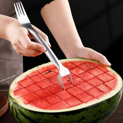 2 In 1 Watermelon Fork Slicer Multi-purpose Stainless Steel Watermelon Slicer Cutter Kitchen Fruit Cutting Fork Fruit Divider Kitchen Gadgets Fendax 0